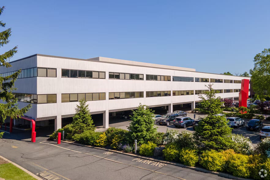 SEAD's Englewood Cliffs headquarters at 270 Sylvan Avenue, a low white office building with parking beneath.